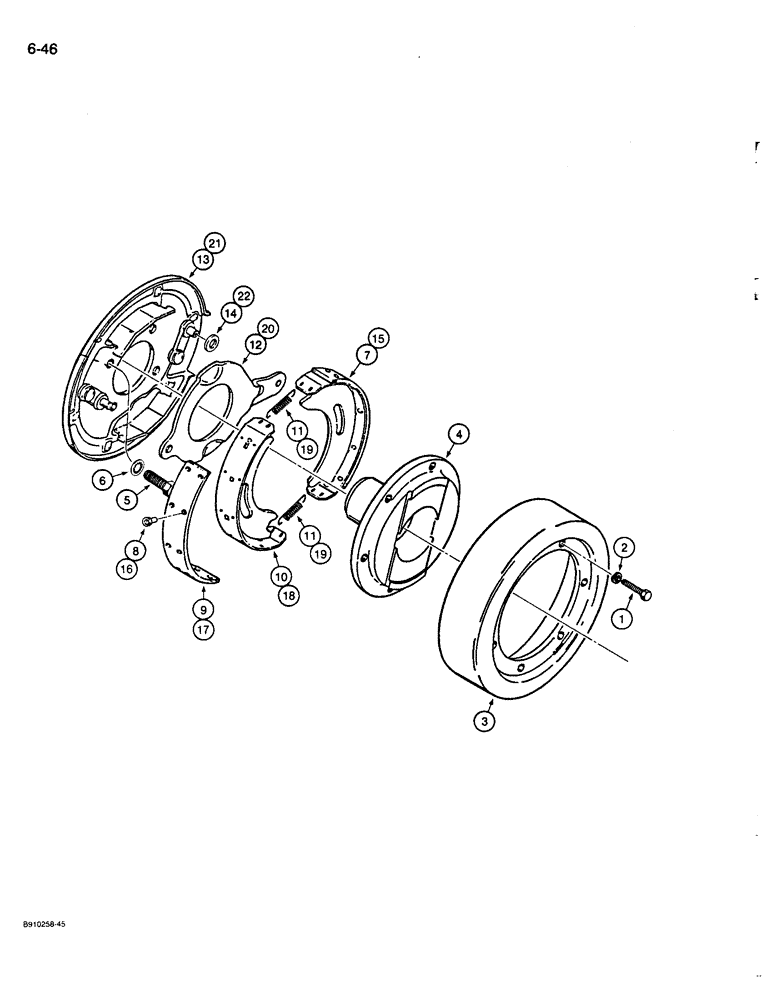 Схема запчастей Case 680L - (6-46) - TRANSMISSION PARKING BRAKE, TWO WHEEL AND FOUR WHEEL DRIVE MODELS (06) - POWER TRAIN