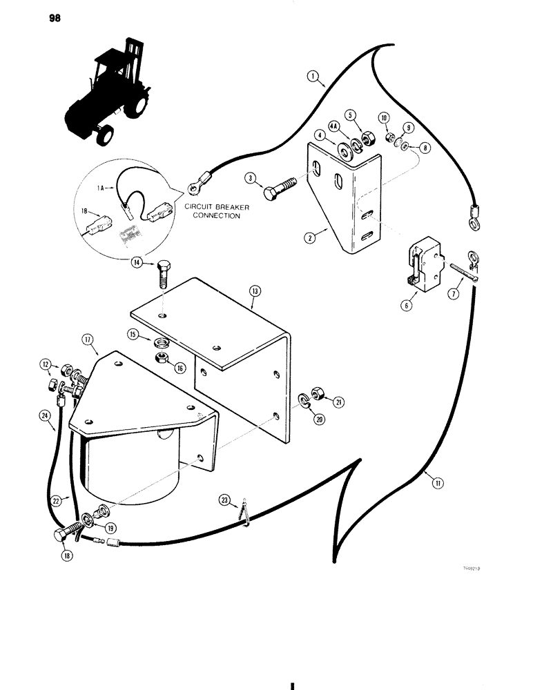 Схема запчастей Case 584C - (098) - BACKUP ALARM (55) - ELECTRICAL SYSTEMS