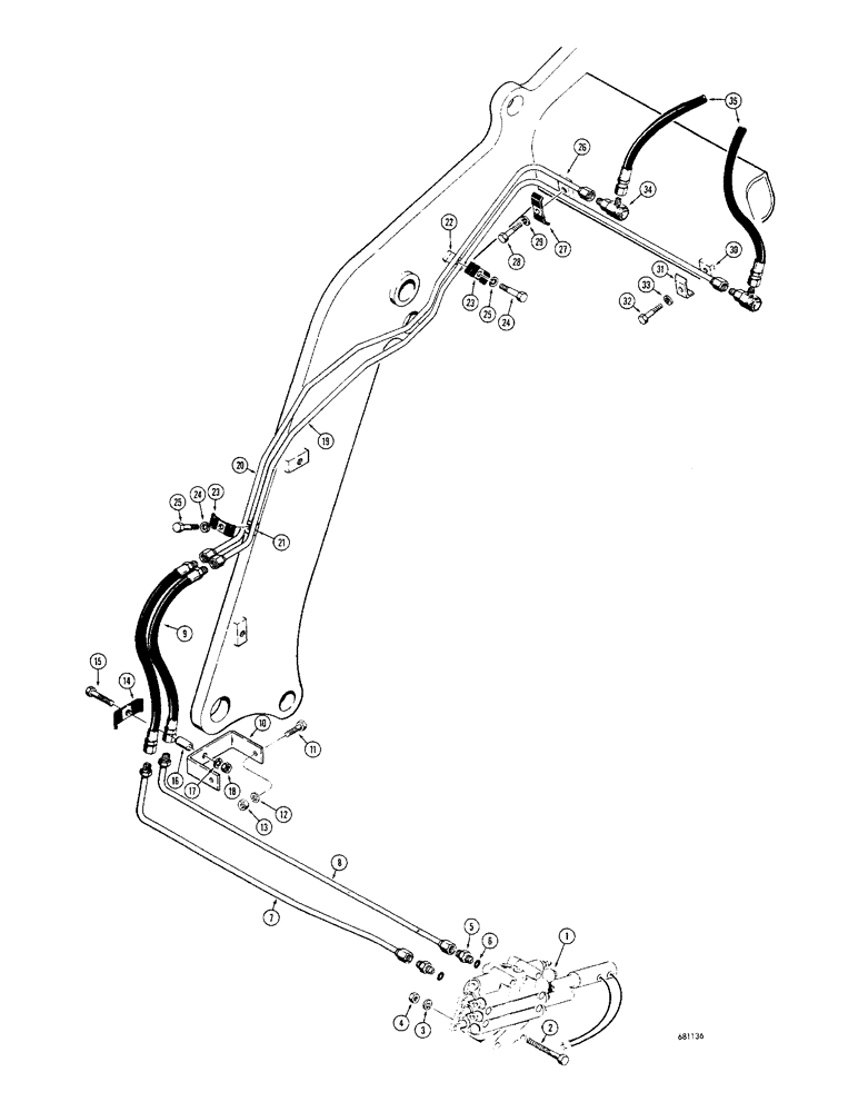 Схема запчастей Case 680CK - (148) - DROTT 4-IN-1 BUCKET HYDRAULICS (82) - FRONT LOADER & BUCKET