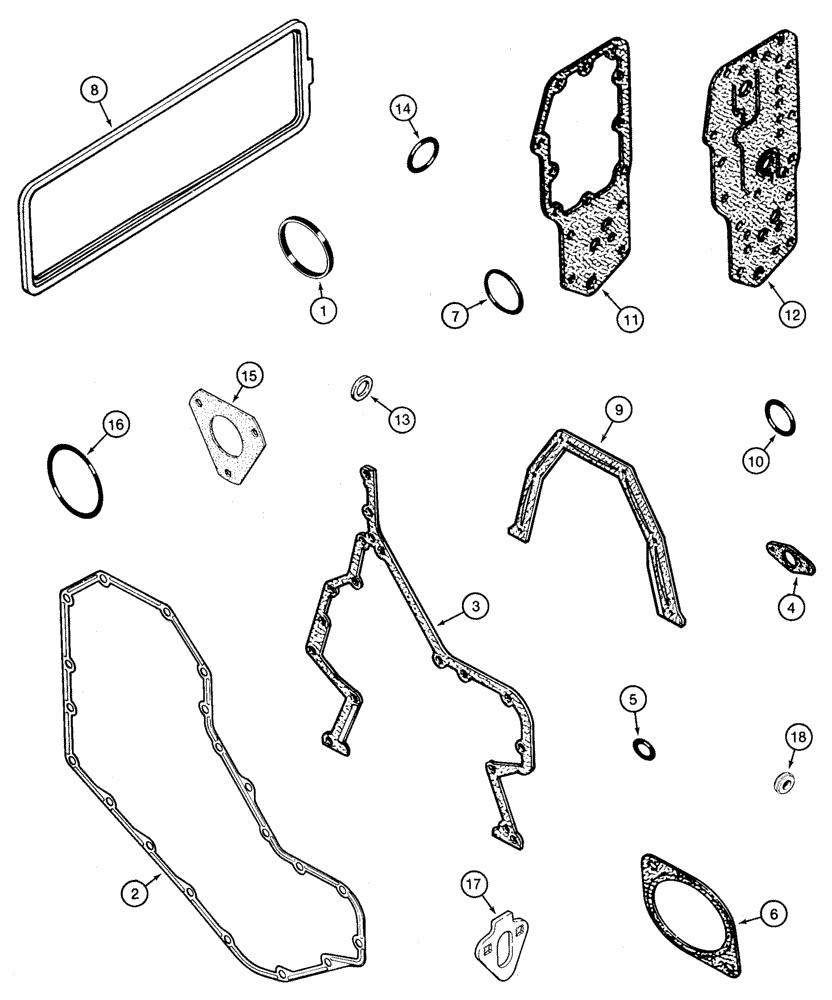 Схема запчастей Case 75XT - (02-25) - GASKET KIT (02) - ENGINE