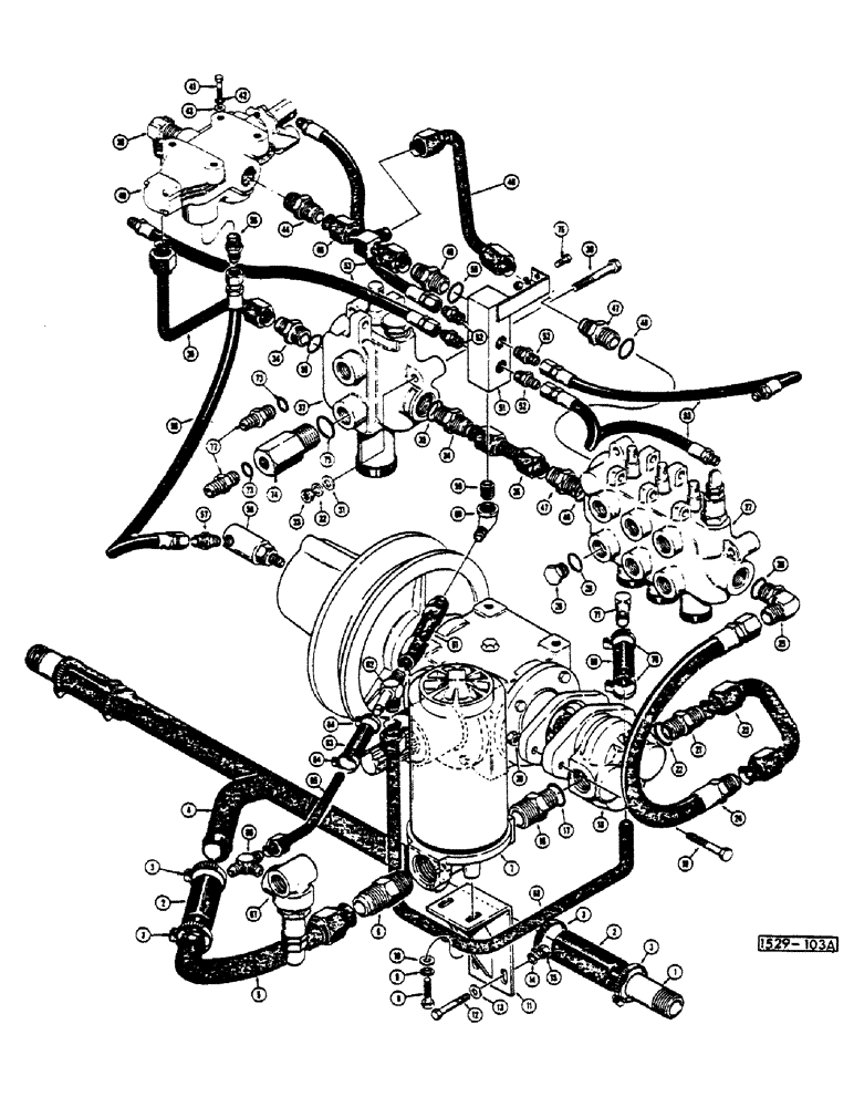 Схема запчастей Case 1529 - (128) - BASIC HYDRAULICS (35) - HYDRAULIC SYSTEMS