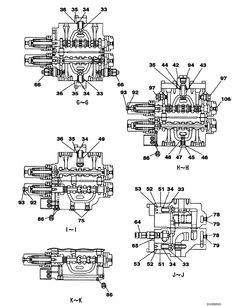 Схема запчастей Case CX210B - (08-62) - KRJ10310 VALVE ASSY - CONTROL (08) - HYDRAULICS