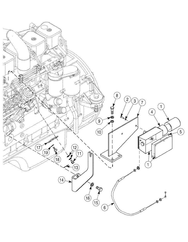 Схема запчастей Case 6030 - (03-01) - CONTROLS THROTTLE (03) - FUEL SYSTEM