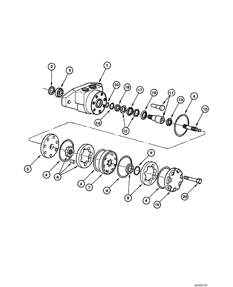 Схема запчастей Case 865 - (08.22[00]) - CIRCLE HYDRAULIC CIRCUIT - TURN-CIRCLE HYDRAULIC MOTOR (08) - HYDRAULICS