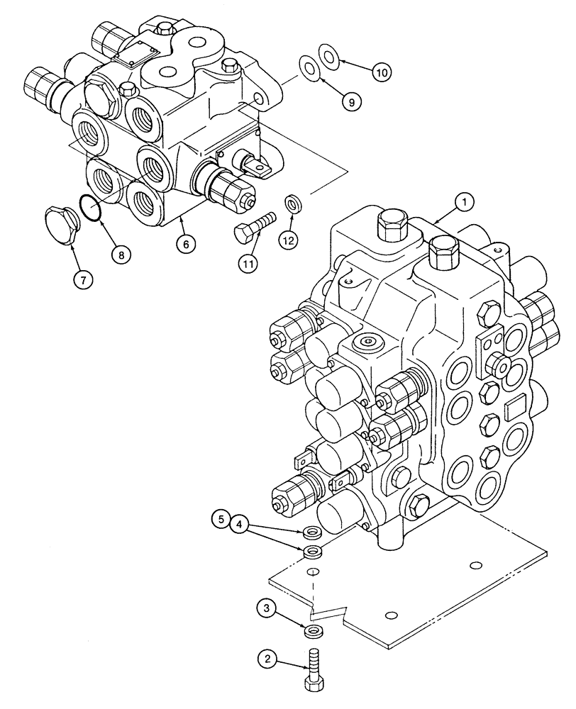 Схема запчастей Case 9020 - (8-070) - CONTROL VALVE MOUNTING (08) - HYDRAULICS