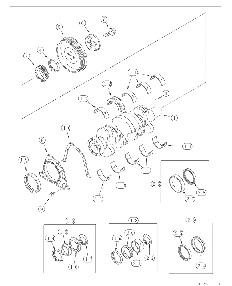 Схема запчастей Case 75XT - (02-16) - CRANKSHAFT (02) - ENGINE