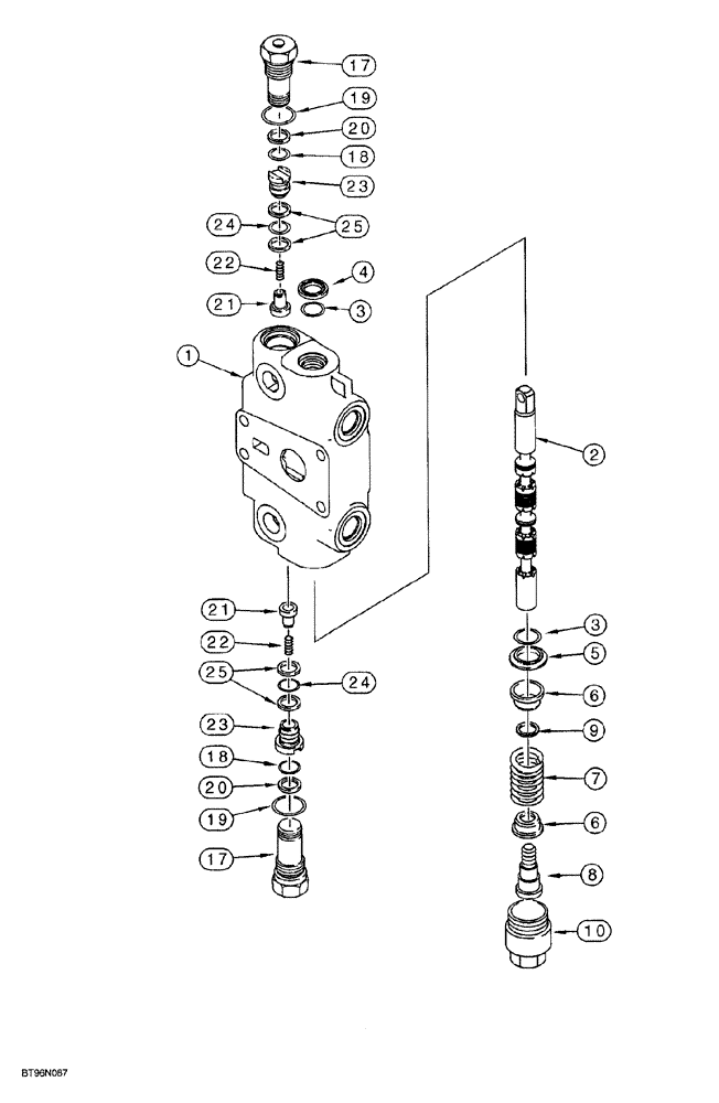 Схема запчастей Case 1150G - (8-066) - TILT AND ANGLE SECTION, JJG0218023 AND JJG0218479 AND AFTER (07) - HYDRAULIC SYSTEM