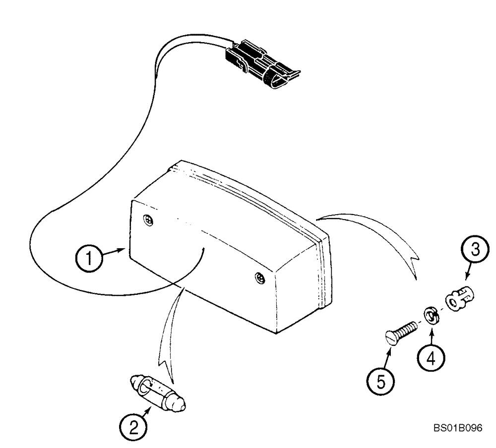 Схема запчастей Case 521D - (04-25) - LAMP - LICENSE PLATE (04) - ELECTRICAL SYSTEMS