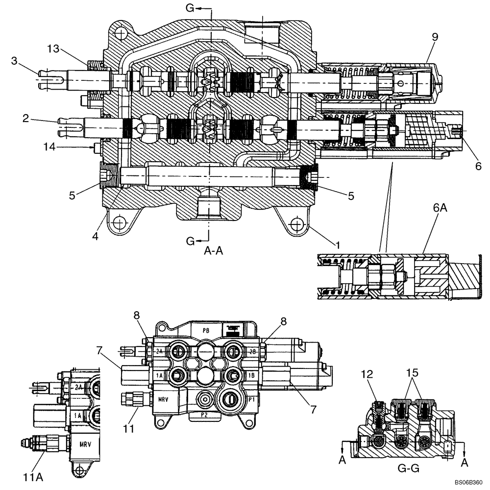 Схема запчастей Case 580M - (08-30) - VALVE ASSY - LOADER CONTROL, TWO SPOOL (08) - HYDRAULICS