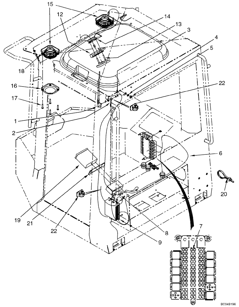 Схема запчастей Case 721D - (04-30) - RADIO - MOUNTING - 24 VOLT REMOTE (04) - ELECTRICAL SYSTEMS