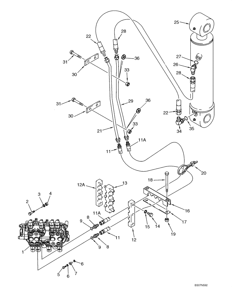 Схема запчастей Case 590SM - (08-11) - HYDRAULICS - CYLINDER, BACKHOE DIPPER (08) - HYDRAULICS