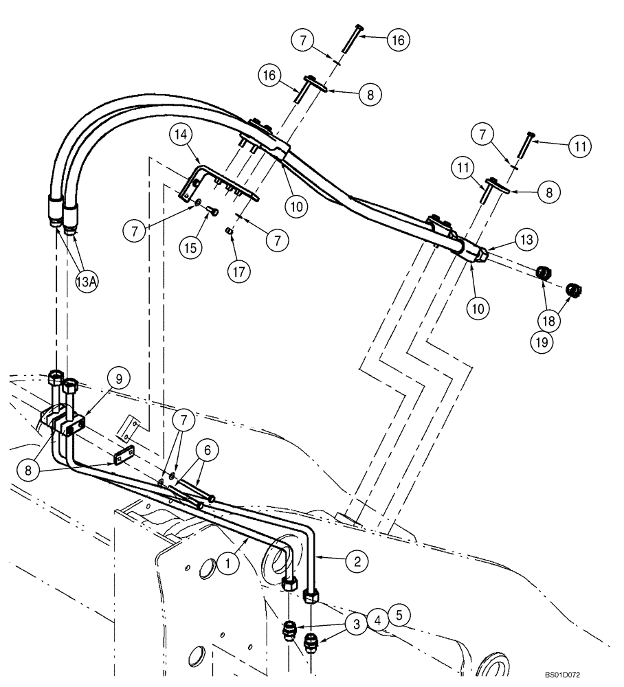 Схема запчастей Case 521D - (08-10A) - HYDRAULICS - LOADER AUXILIARY - 4 SPOOL (XT LOADER) -IF USED (08) - HYDRAULICS