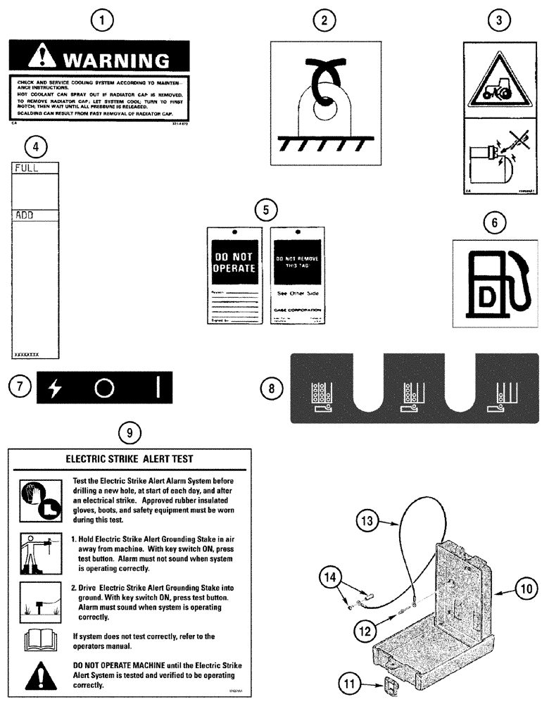 Схема запчастей Case 6010 - (09-31) - DECALS, ENGLISH (90) - PLATFORM, CAB, BODYWORK AND DECALS