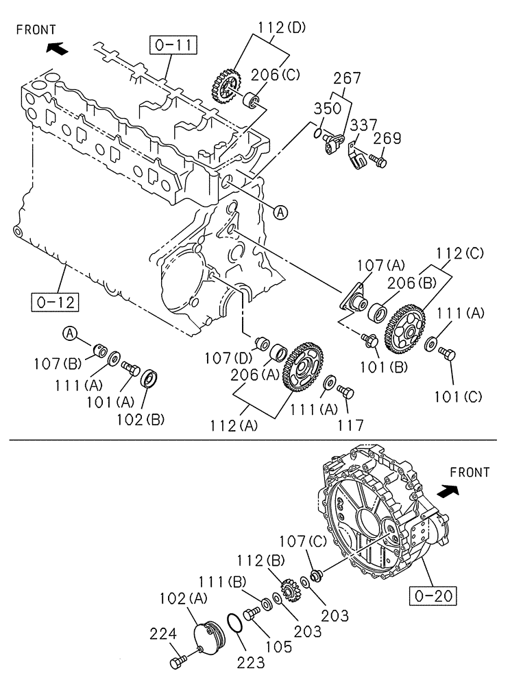 Схема запчастей Case CX210C LR - (10.106.01[02]) - CAMSHAFT - VALVE MECHANISM (10) - ENGINE