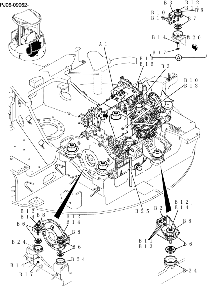 Схема запчастей Case CX50B - (705-01A[1]) - ENGINE INSTAL COOLER (10) - ENGINE