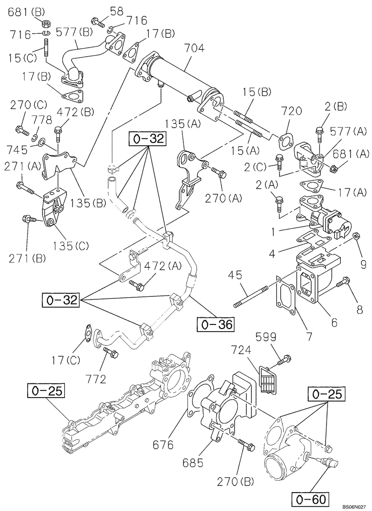 Схема запчастей Case CX225SR - (02-33) - EXHAUST GAS RECIRCULATION SYSTEM (02) - ENGINE