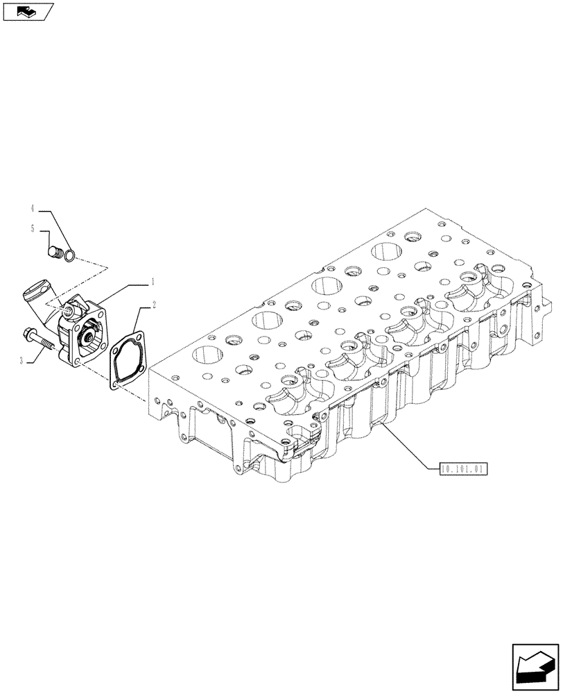 Схема запчастей Case F5CE5454G A001 - (10.402.01) - TEMPERATURE CONTROL (THERMOSTAT) - (504216813) (10) - ENGINE