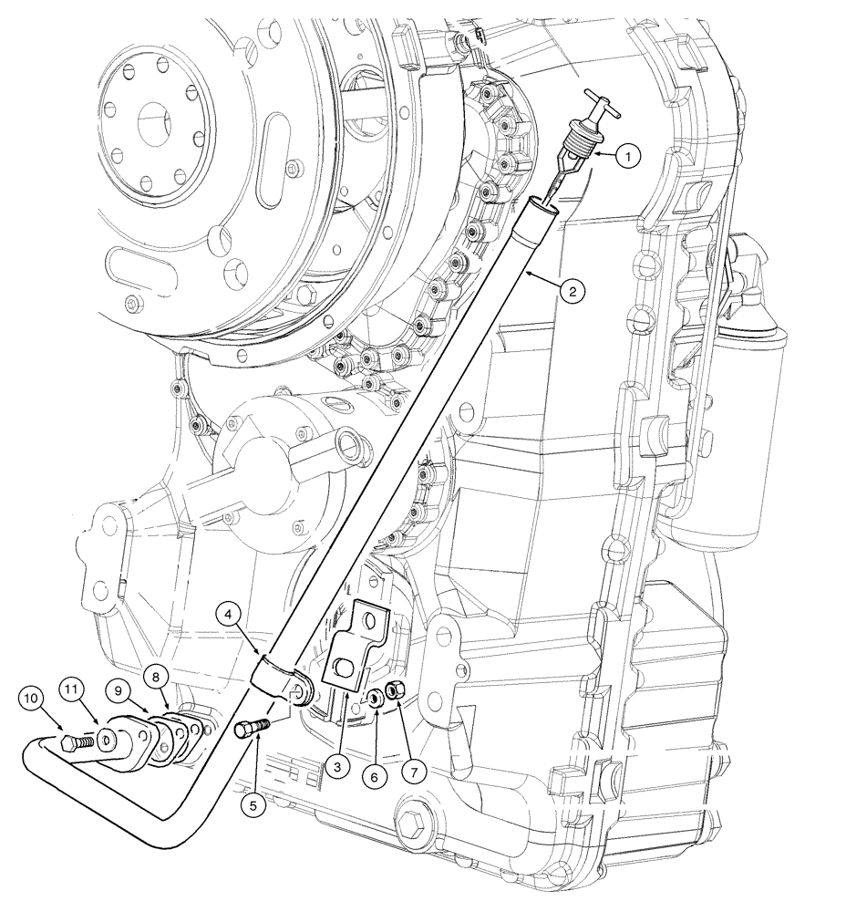 Схема запчастей Case 845 - (06-08[01]) - TRANSMISSION - OIL DIPSTICK (Nov 21 2008 2:22PM) (06) - POWER TRAIN