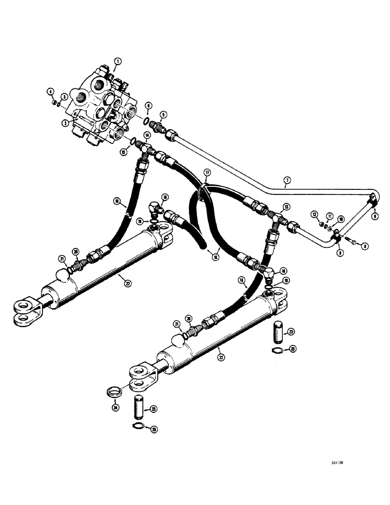 Схема запчастей Case 825 - (094) - STEERING HYDRAULICS (13) - STEERING SYSTEM