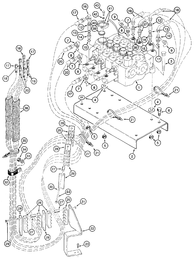 Схема запчастей Case 921C - (08-37) - HYDRAULICS - LOADER CONTROL, REMOTE (08) - HYDRAULICS