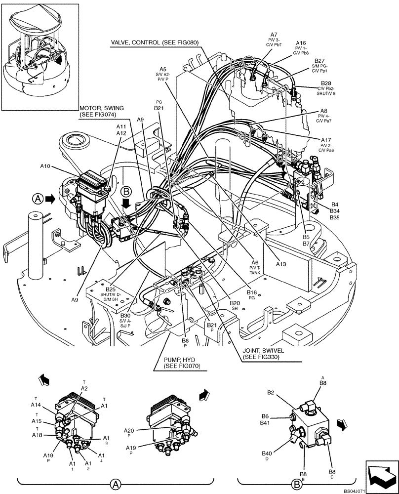 Схема запчастей Case CX36B - (161-17[1]) - CONTROL LINES, REMOTE (35) - HYDRAULIC SYSTEMS