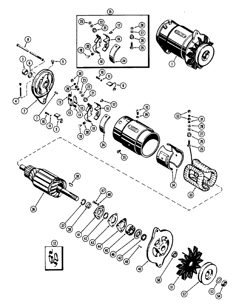 Схема запчастей Case W5A - (096) - GENERATOR, (188) SPARK IGNITION ENGINE (04) - ELECTRICAL SYSTEMS