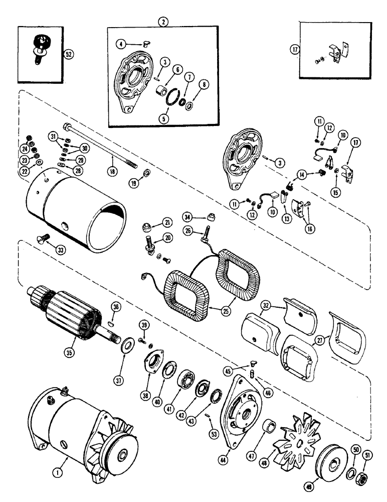 Схема запчастей Case W5 - (060) - G44855 GENERATOR (04) - ELECTRICAL SYSTEMS