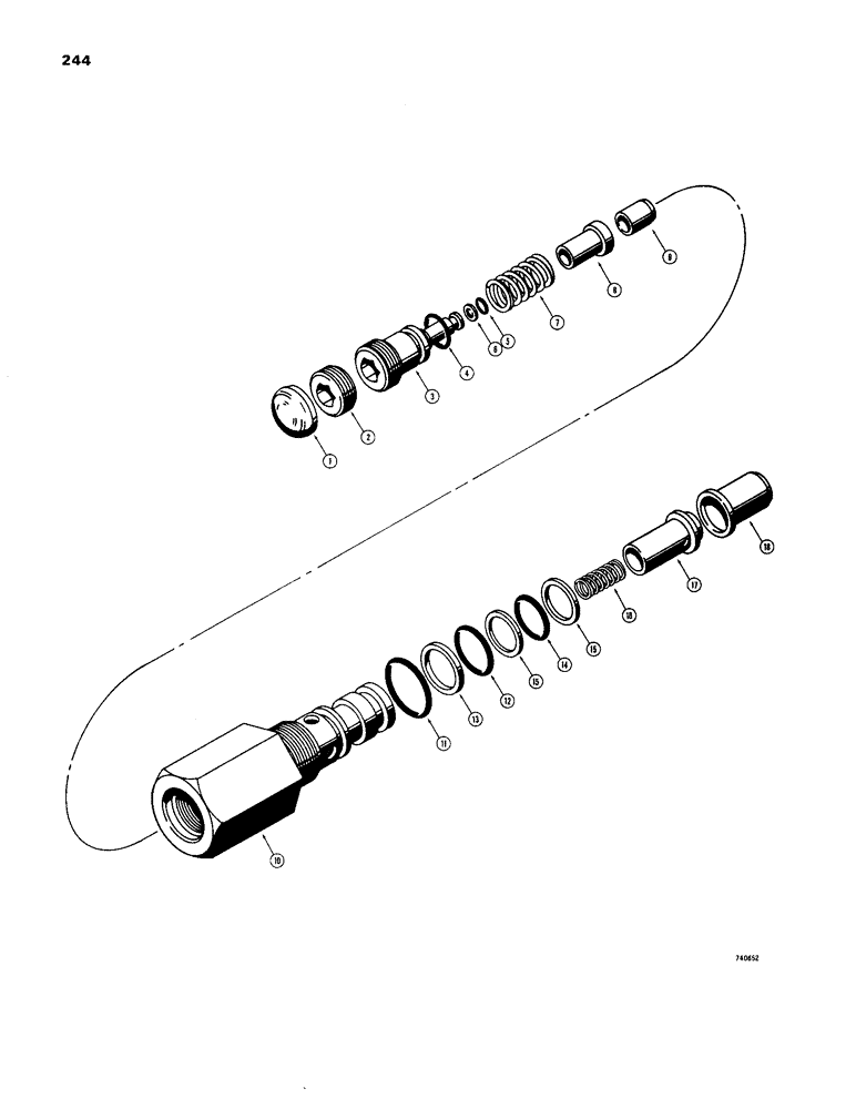 Схема запчастей Case W24B - (244) - L32633 SECONDARY RELIEF VALVE (08) - HYDRAULICS