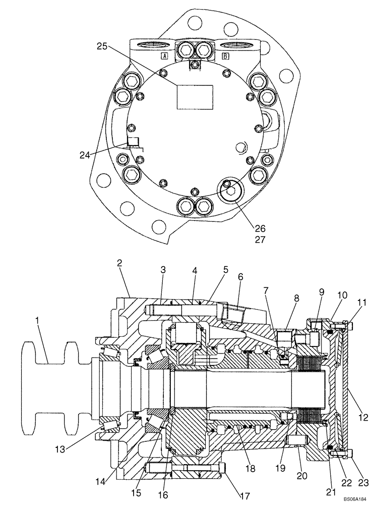 Схема запчастей Case 465 - (06-31) - MOTOR ASSY - TWO SPEED (06) - POWER TRAIN