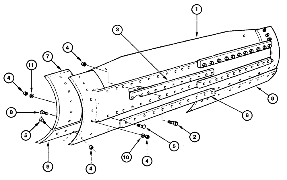 Схема запчастей Case 845 - (09.10[00]) - BLADE - ASSEMBLY (14 FEET) (09) - CHASSIS