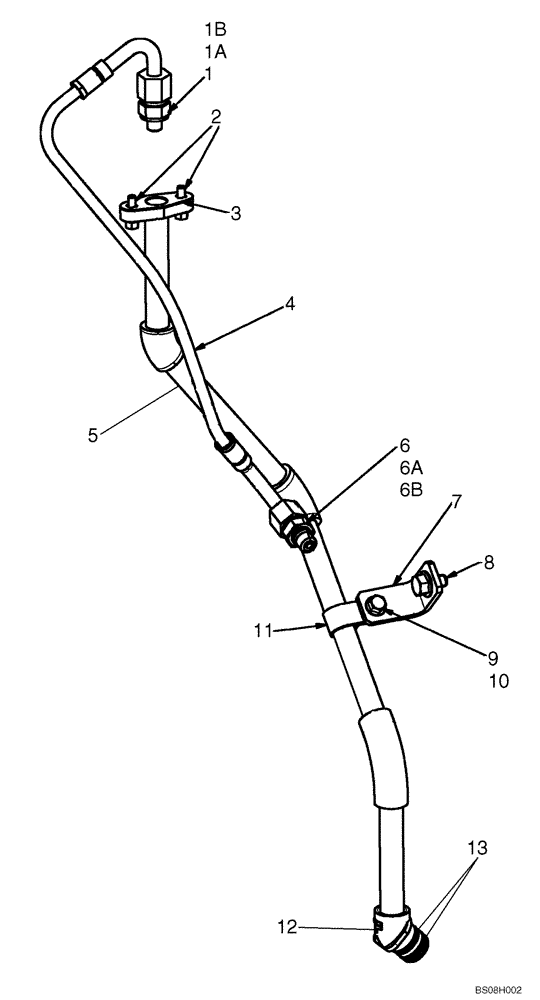 Схема запчастей Case 440 - (02-42) - TURBOCHARGER - PLUMBING (02) - ENGINE