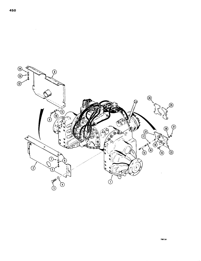 Схема запчастей Case 1150B - (450) - REAR AND FRONT TRANSMISSION GUARDS (05) - UPPERSTRUCTURE CHASSIS