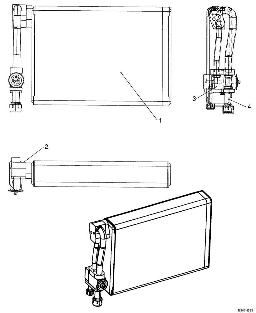 Схема запчастей Case 521E - (09-83) - AIR CONDITIONING - EVAPORATOR (09) - CHASSIS