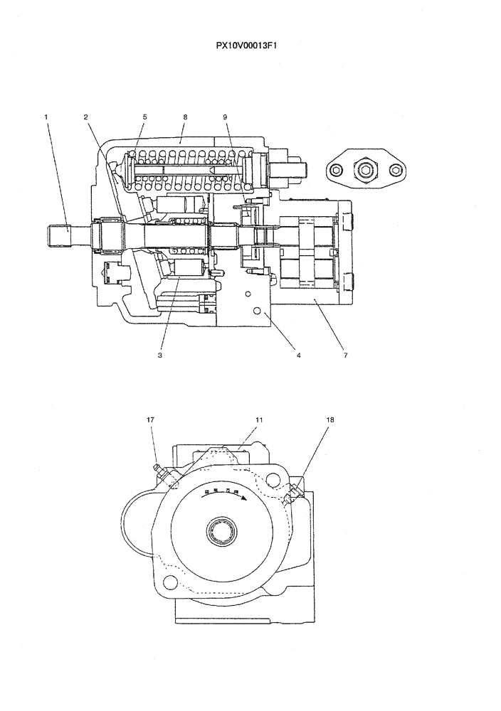 Схема запчастей Case CX36B - (07-024) - PUMP ASSY ELECTRICAL AND HYDRAULIC COMPONENTS