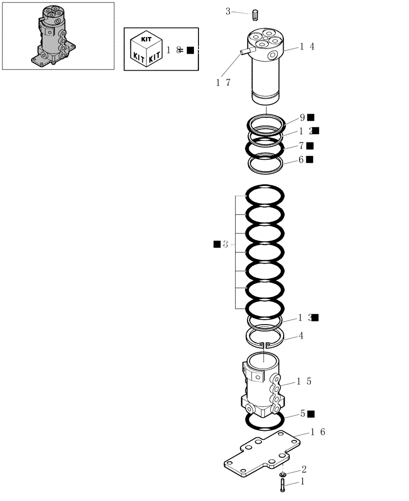 Схема запчастей Case CX22B - (3.060A[01]) - JOINT ASSY, SWIVEL - COMPONENTS (35) - HYDRAULIC SYSTEMS