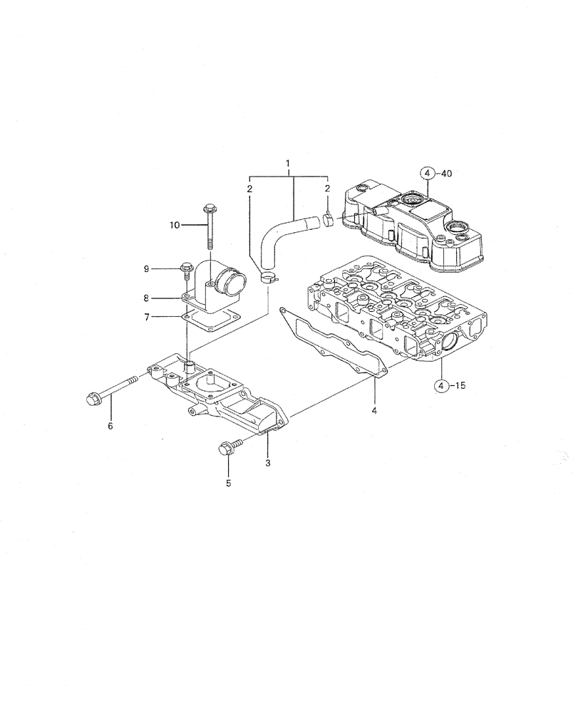 Схема запчастей Case CX31B - (08-005) - SUCTION MANIFOLD (10) - ENGINE