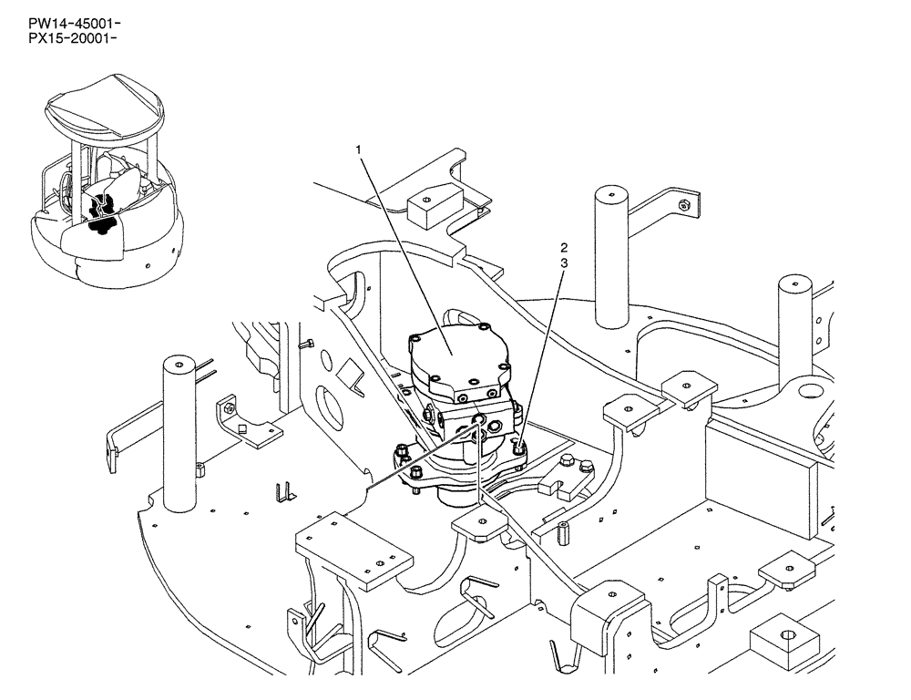 Схема запчастей Case CX36B - (01-018) - MOTOR INSTAL, SWING (05) - SUPERSTRUCTURE