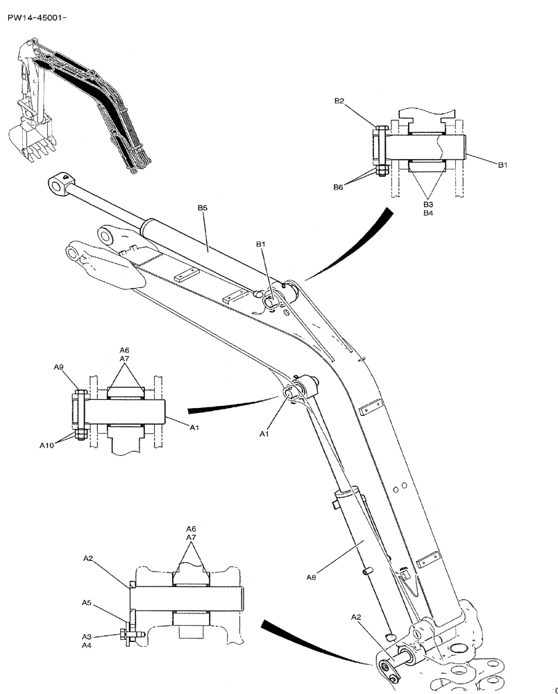 Схема запчастей Case CX31B - (03-004) - CYLINDER INSTAL (CANOPY) (35) - HYDRAULIC SYSTEMS