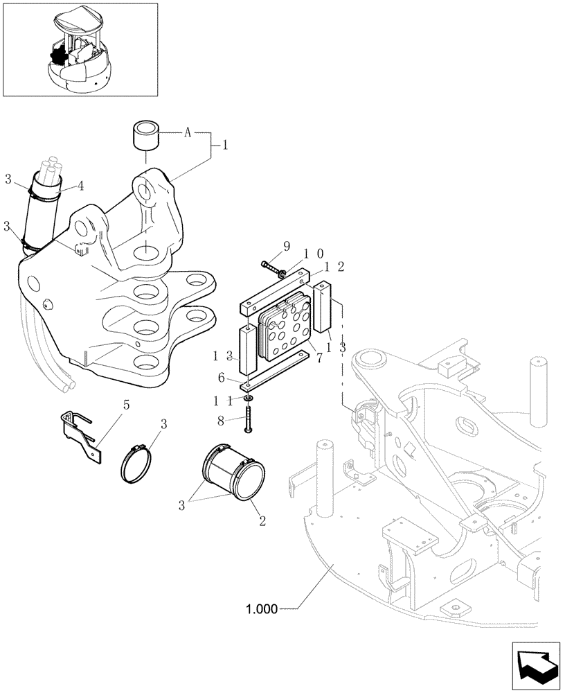 Схема запчастей Case CX22B - (5.0088[08]) - SWING BRACKET SUPPORT (SAFETY VALVE) - 747940070, 747940080 (35) - HYDRAULIC SYSTEMS