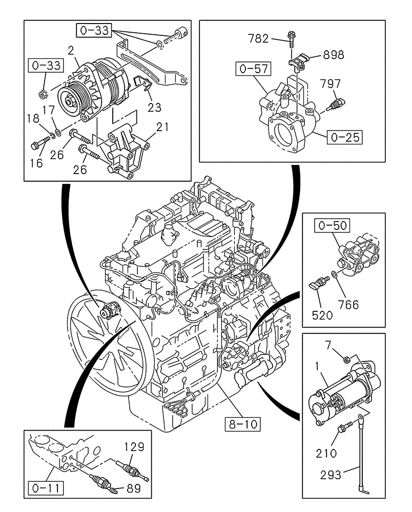 Схема запчастей Case CX210C LR - (55.201.01[01]) - ELECTRICAL ACCESSORIES - ENGINE (55) - ELECTRICAL SYSTEMS