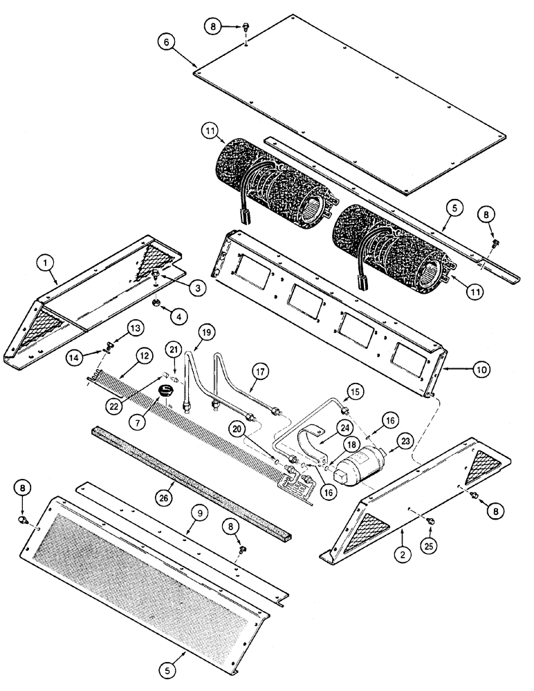 Схема запчастей Case 1150H - (09-33) - AIR CONDITIONING SYSTEM (09) - CHASSIS