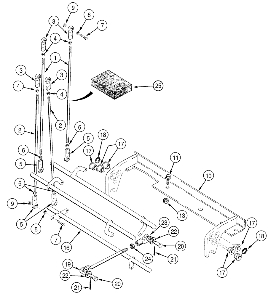 Схема запчастей Case 850H - (06-21) - CONTROLS - TRANSMISSION, CONNECTING RODS AND SHAFTS (06) - POWER TRAIN