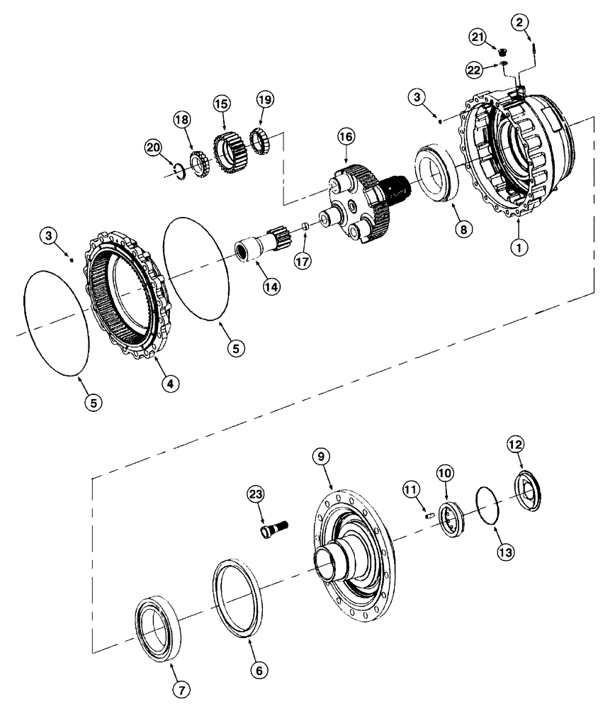 Схема запчастей Case 621C - (06-085A) - AXLE, REAR HUB, PLANETARY ASN JEE0123546 (06) - POWER TRAIN