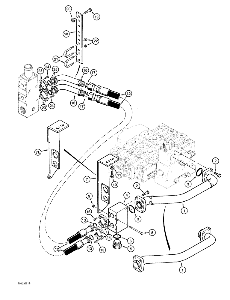 Схема запчастей Case 921 - (8-014) - HYDRAULIC CIRCUIT, LOADER CONTROL VALVE TO COOLER BYPASS VALVE (08) - HYDRAULICS