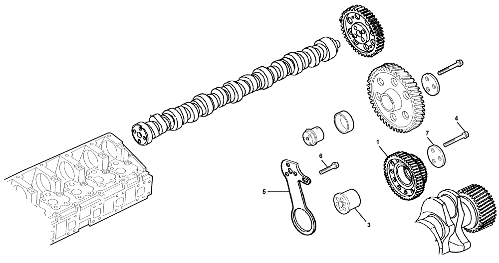 Схема запчастей Case 330B - (01A02000269[001]) - TIMING SYSTEM - IDLER SM (87600159) (01) - ENGINE