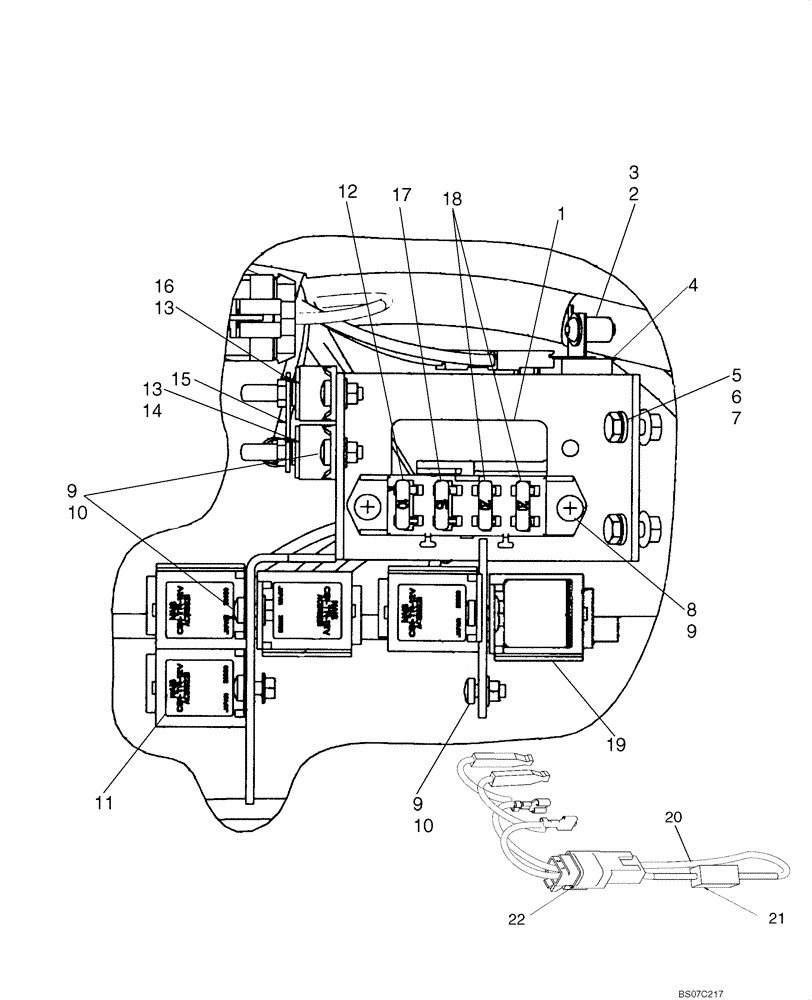 Схема запчастей Case 440 - (04-08) - FUSES AND RELAYS (04) - ELECTRICAL SYSTEMS