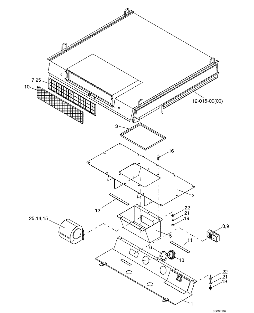 Схема запчастей Case SV210 - (12-020-04[01]) - VENTILATION, CAB (GROUP 169) (ND137760) (09) - CHASSIS/ATTACHMENTS