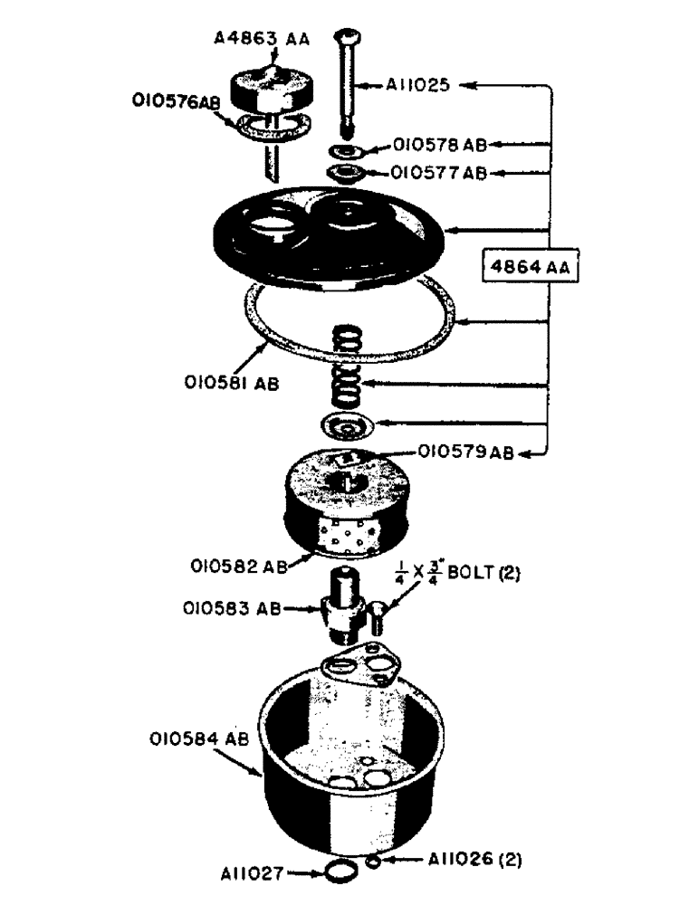 Схема запчастей Case 320 - (088) - PARTS FOR G45054 RESERVOIR (05) - STEERING