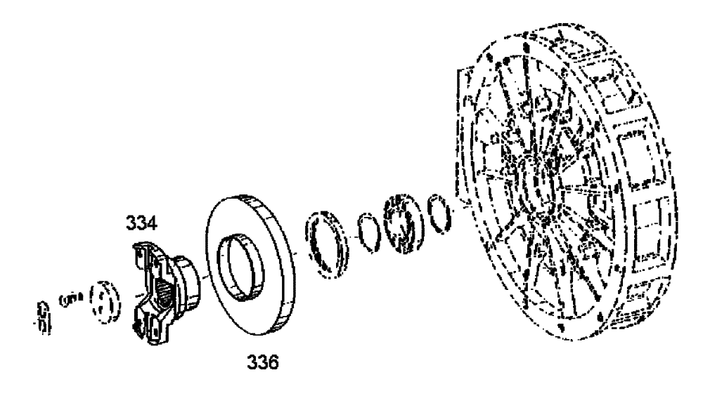 Схема запчастей Case 335B - (18A00000575[001]) - INPUT FLANGE, GEARBOX (87453799) (03) - Converter / Transmission