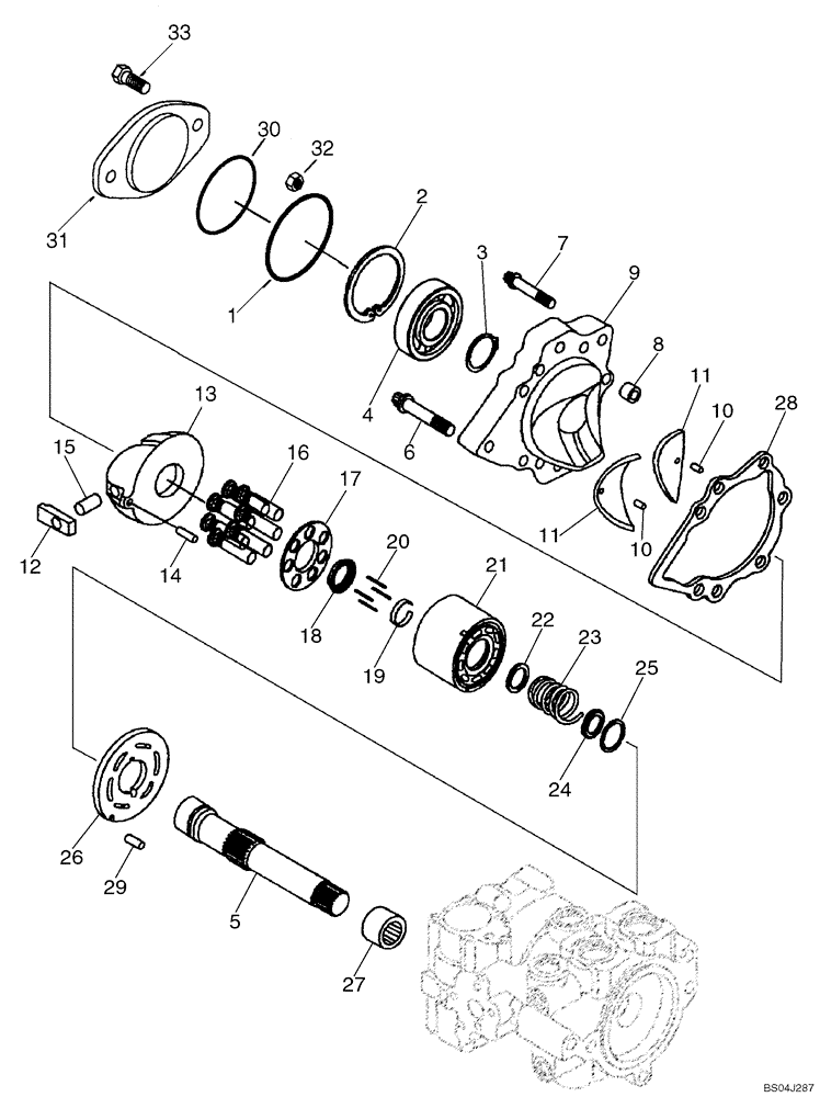 Схема запчастей Case 445 - (06-15) - PUMP, TANDEM (06) - POWER TRAIN